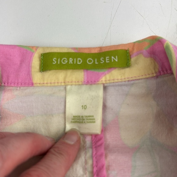 Vintage Sigrid Olsen Pastel Floral Cotton Blazer - Picture 3 of 11